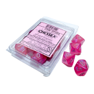 Borealis Set of 10 D10 Dice (Pink/Silver) Luminary